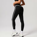 Women No Front Seam Color Block Tight Yoga Sport Leggings