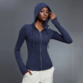 Women Slim-Fit Hooded Yoga Running Stretch Workout Jacket